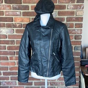 F21 Black Faux Leather Jacket Size 10